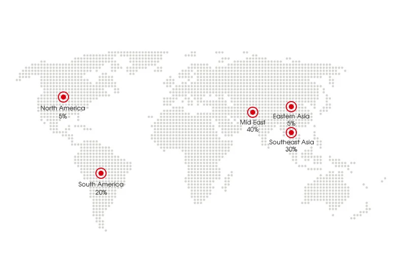 Lihe Electric global export map for washing machine parts